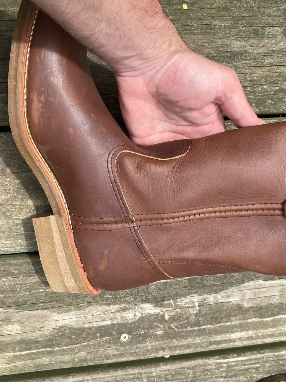 Red Wing Pecos Brown Leather soft toe pull on Boots